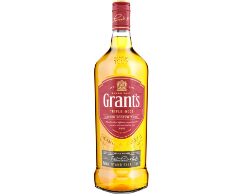 Виски GRANT'S Triple Wood Шотландский купажированный 3 года, 40%, 1л, Великобритания, 1 L