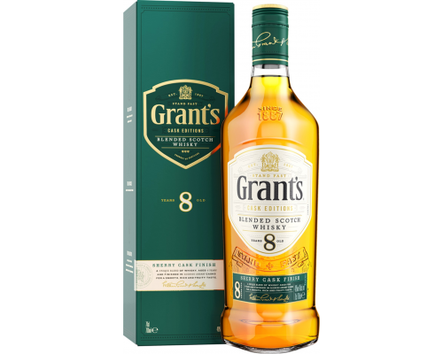 Виски GRANT'S Sherry cask Шотландский купажированный 8 лет 40%, п/у, 0.7л, Великобритания, 0.7 L