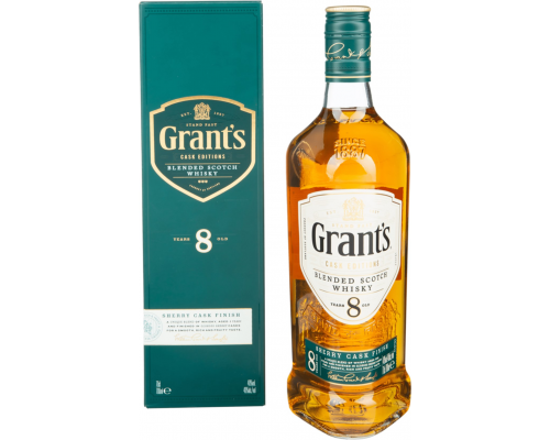 Виски GRANT'S Sherry cask Шотландский купажированный 8 лет 40%, п/у, 0.7л, Великобритания, 0.7 L