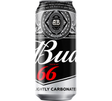 Пиво светлое BUD 66 пастеризованное, 4,3%, ж/б, 0.45л, Россия, 0.45 L