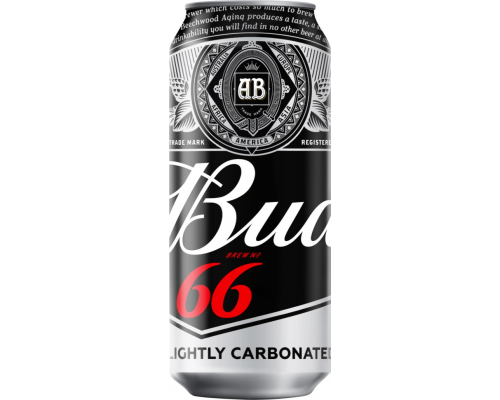 Пиво светлое BUD 66 пастеризованное, 4,3%, ж/б, 0.45л, Россия, 0.45 L