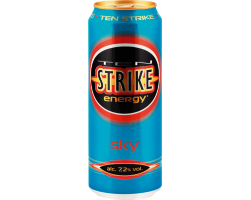 Напиток слабоалкогольный TEN STRIKE Sky, 7,2%, ж/б, 0.45л, Россия, 0.45 L