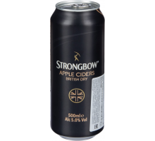 Сидр STRONGBOW яблочный сухой, 5%, ж/б, 0.5л, Великобритания, 0.5 L