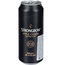 Сидр STRONGBOW яблочный сухой, 5%, ж/б, 0.5л, Великобритания, 0.5 L