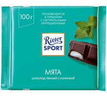 Шоколад темный RITTER SPORT Мята, 100г, Германия, 100 г