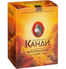 Чай черный ПРИНЦЕССА КАНДИ Цейлонский листовой, 200г, Россия, 200 г