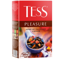 Чай черный TESS Pleasure с добавками листовой, 100г, Россия, 100 г