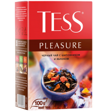 Чай черный TESS Pleasure с добавками листовой, 100г, Россия, 100 г