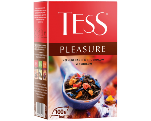 Чай черный TESS Pleasure с добавками листовой, 100г, Россия, 100 г