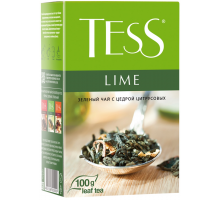 Чай зеленый TESS Lime с цедрой цитрусовых и ароматом лайма листовой, 100г, Россия, 100 г