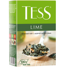 Чай зеленый TESS Lime с цедрой цитрусовых и ароматом лайма листовой, 100г, Россия, 100 г