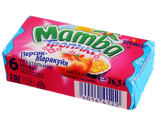 Конфеты жевательные MAMBA Тропикс, 26,5г, Германия, 26,5 г