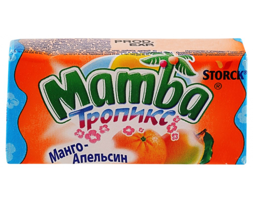 Конфеты жевательные MAMBA Тропикс, 26,5г, Германия, 26,5 г