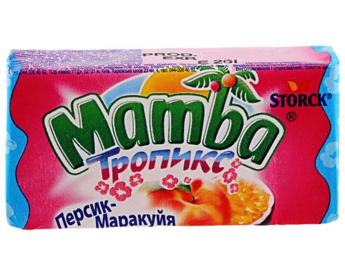 Конфеты жевательные MAMBA Тропикс, 26,5г, Германия, 26,5 г