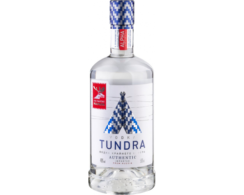 Водка TUNDRA Authentic 40%, 0.5л, Россия, 0.5 L