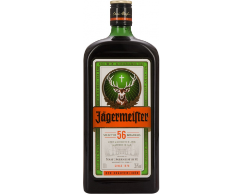 Ликер JAGERMEISTER десертный, 35%, 1л, Германия, 1 L