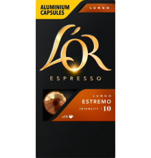 Кофе молотый в капсулах L'OR Espresso Lungo Estremo натуральный жареный, 10кап, Франция, 10 кап