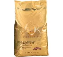 Кофе зерновой L’OR Crema Absolu Classique натуральный жареный, 1кг, Россия, 1000 г