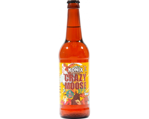 Пиво светлое KONIX BREWERY Apa Crazy moose нефильтрованное, 5,5%, 0.5л, Россия, 0.5 L