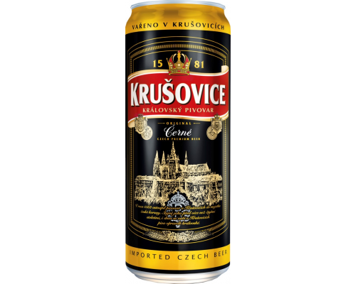 Пиво темное KRUSOVICE Cerne фильтрованное пастеризованное, 3,8%, ж/б, 0.5л, Чехия, 0.5 L