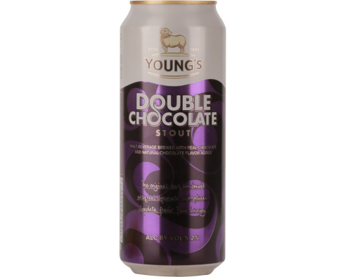 Напиток пивной темный YOUNGS Double Chocolate stout фильтрованный пастеризованный, 5,2%, ж/б, 0.44л, Великобритания, 0.44 L