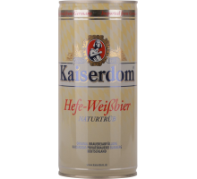 Пиво светлое KAISERDOM Hefe-Weisbier нефильтрованное пастеризованное, 4,7%, ж/б, 1л, Германия, 1 L