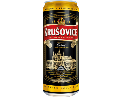 Пиво темное KRUSOVICE Cerne фильтрованное пастеризованное, 3,8%, ж/б, 0.5л, Чехия, 0.5 L