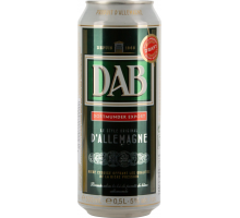 Пиво светлое DAB пастеризованное фильтрованное, 5%, ж/б, 0.5л, Германия, 0.5 L