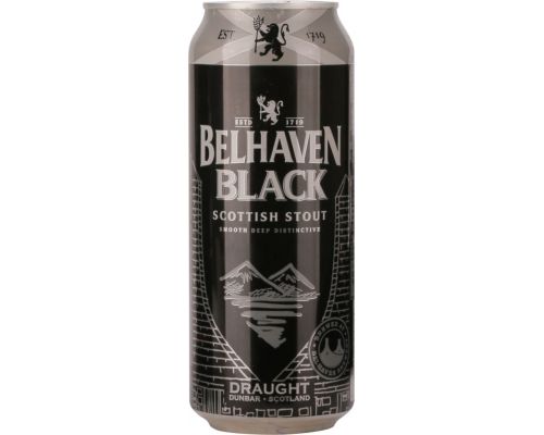 Пиво темное BELHAVEN Black scottish stout фильтрованное пастеризованное, 4,2%, ж/б, 0.44л, Великобритания, 0.44 L