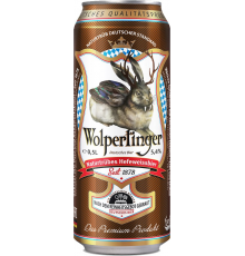 Пиво светлое WOLPERTINGER Naturtrubes hefeweissbier нефильтрованное пастеризованное, 5,4%, ж/б, 0.5л, Германия, 0.5 L