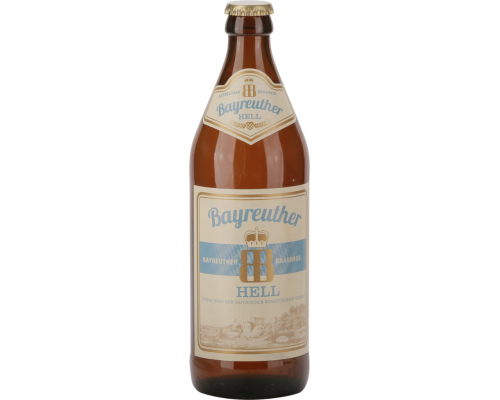 Пиво светлое BAYREUTHER HELL фильтрованное, 4,9%, 0.5л, Германия, 0.5 L