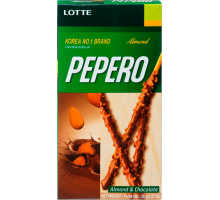 Соломка LOTTE Almond Pepero в шоколадной глазури с миндалем, 36г, Корея, 36 г