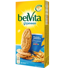 Печенье BELVITA Утреннее Мультизлаковое, 225г, Россия, 225 г