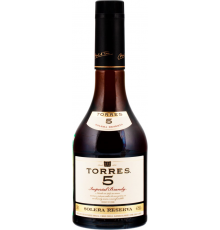 Бренди TORRES 5 Solera Reserva 38%, 0.5л, Испания, 0.5 L