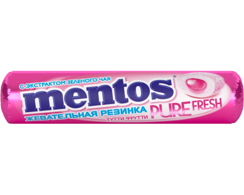 Жевательная резинка MENTOS Pure fresh Тутти-Фрутти, 15,5г, Россия, 15,5 г