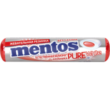 Жевательная резинка MENTOS Pure white со вкусом клубники, 15,5г, Россия, 15,5 г