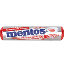 Жевательная резинка MENTOS Pure white со вкусом клубники, 15,5г, Россия, 15,5 г