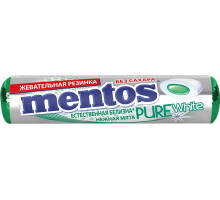 Жевательная резинка MENTOS Pure white со вкусом нежной мяты, 15,5г, Россия, 15,5 г