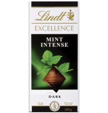 Шоколад темный LINDT Excellence Мята, 100г, Франция, 100 г