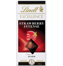 Шоколад темный LINDT Excellence Клубника, 100г, Германия, 100 г