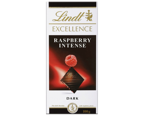 Шоколад темный LINDT Excellence Малина, 100г, Франция, 100 г