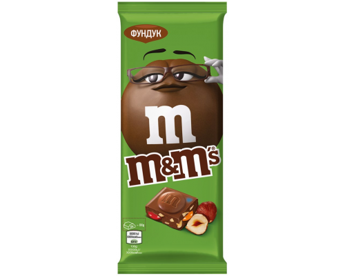 Шоколад молочный M&M'S с фундуком и разноцветным драже, 122г, Россия, 122 г