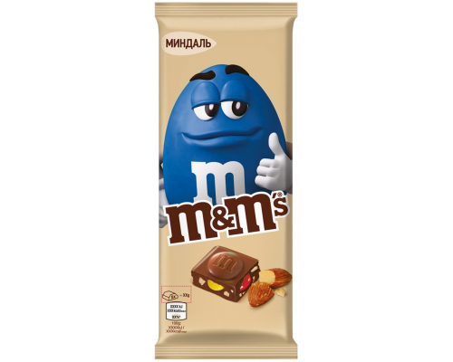 Шоколад молочный M&M'S с миндалем и разноцветным драже, 122г, Россия, 122 г