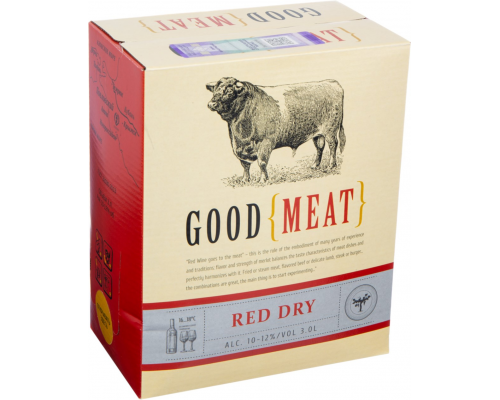 Вино GOOD MEAT красное сухое, 3л, Россия, 3 L