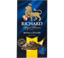 Чай черный RICHARD Royal Ceylon Цейлонский байховый, 25пак, Россия, 25 саш