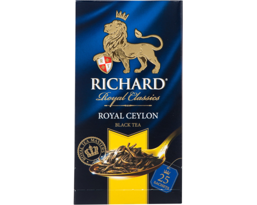 Чай черный RICHARD Royal Ceylon Цейлонский байховый, 25пак, Россия, 25 саш