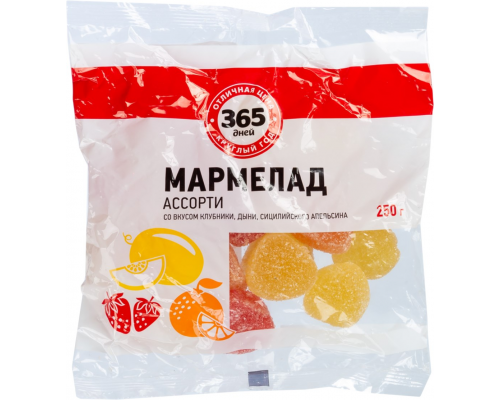 Мармелад 365 ДНЕЙ Ассорти, 250г, Россия, 250 г