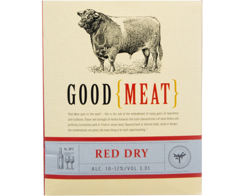 Вино GOOD MEAT красное сухое, 3л, Россия, 3 L