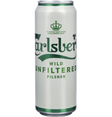 Пиво светлое CARLSBERG Wild unfiltered нефильтрованное пастеризованное, 4,5%, ж/б, 0.45л, Россия, 0.45 L