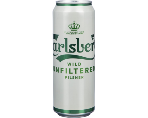 Пиво светлое CARLSBERG Wild unfiltered нефильтрованное пастеризованное, 4,5%, ж/б, 0.45л, Россия, 0.45 L